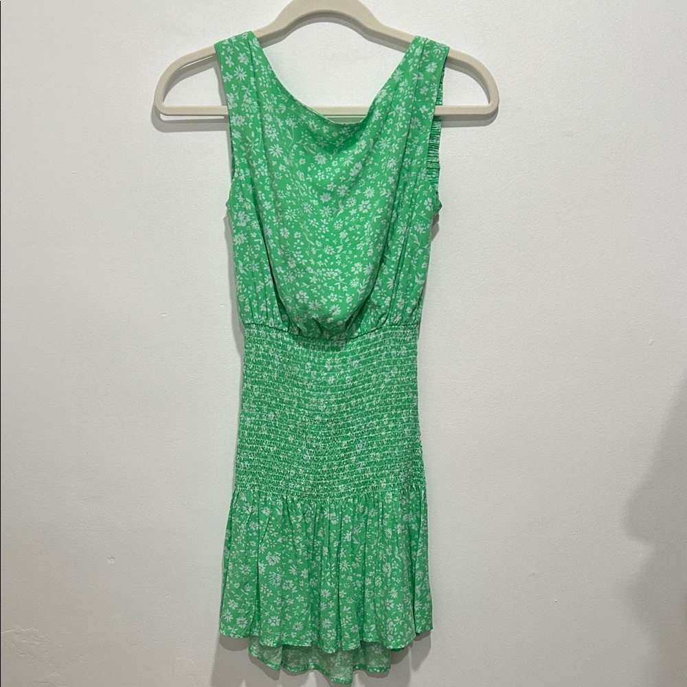 Green Floral Sleeveless Sundress